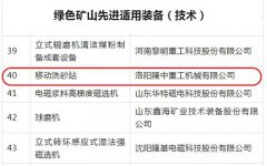 开云体育移动洗砂站成功入选绿色矿山百项适用装备